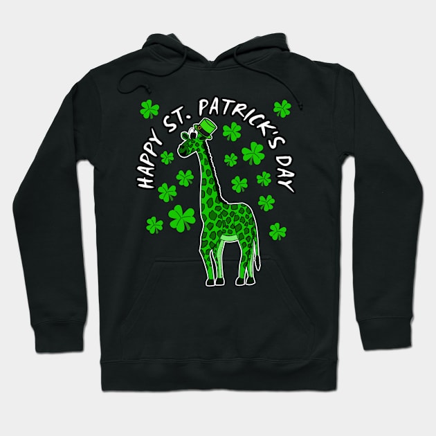 Happy St. Patrick's Day 2022 Giraffe Wildlife Lover Hoodie by doodlerob